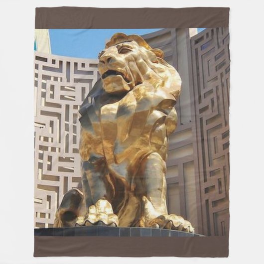 COUVERTURE POLAIRE STATUE DE LION D'OR LAS VEGAS (Devant)