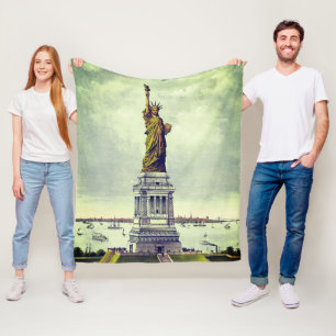 Couverture Polaire Statue vintage de la Liberté