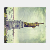 Couverture Polaire Statue vintage de la Liberté (Devant (Horizontal))
