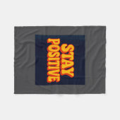 Couverture Polaire Stay Sitive Motivational Retro Tygraphy  (Devant (Horizontal))