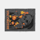 Couverture Polaire Stay Sitive Skeleton Halloween Motivational Funny  (Devant (Horizontal))