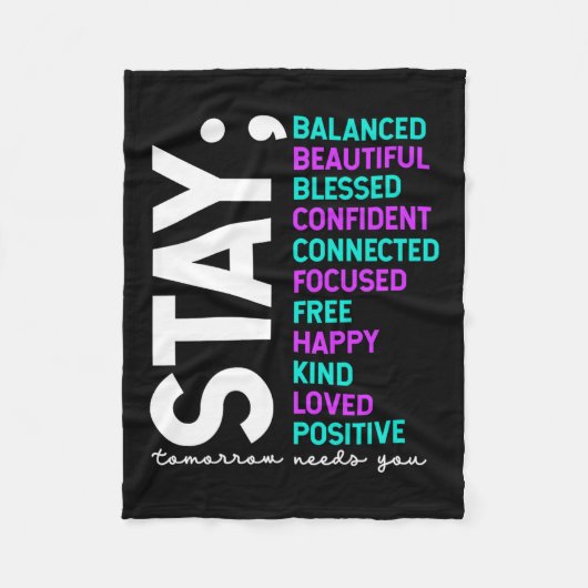 Couverture Polaire Stay Tomorrow Needs You Suicide Prevention Awarene (Devant)