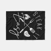 Couverture Polaire Steak It Easy Funny Barbecue Grilling Fête des pèr (Devant (Horizontal))