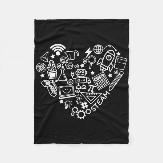 Couverture Polaire Steam Heart Shape Stem Enseignant Science Lover By (Devant)