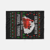 Couverture Polaire Steam Model Trains Collector Christmas Ugly Xmas S (Devant (Horizontal))