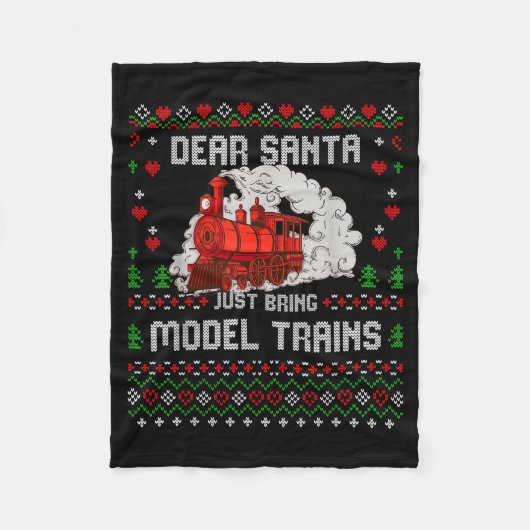 Couverture Polaire Steam Model Trains Collector Christmas Ugly Xmas S (Devant)