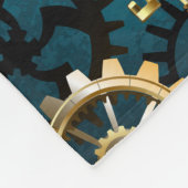 Couverture Polaire Steampunk Arrière - plan turquoise avec Gears (Coin)