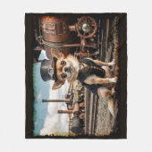 Couverture Polaire Steampunk Chihuahua et train (Devant)
