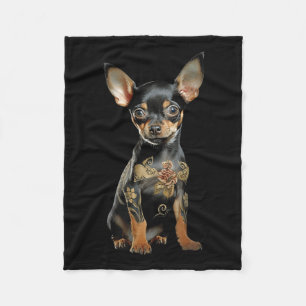 Couverture Polaire Steampunk Chihuahua Ink Tat Art Tattoo Artiste Pup