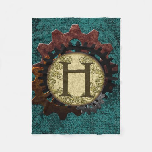 Couverture Polaire Steampunk grunge embraye la lettre H de monogramme (Devant)