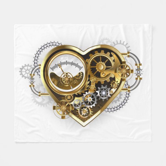 Couverture Polaire Steampunk Heart with a Manometer (Devant (Horizontal))