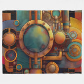 Couverture Polaire Steampunk Industrial Geometry Art (Devant (Horizontal))