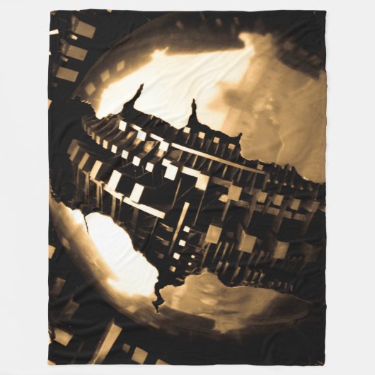 Couverture Polaire Steampunk Mechanical Gears (Devant)