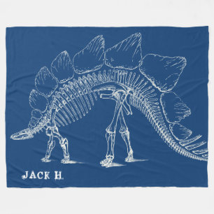 Couverture Polaire Stegosaurus aux os de dinosaure faits sur commande