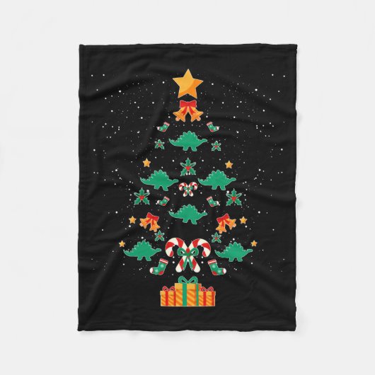 Couverture Polaire Stegosaurus Dinosaur Christmas Tree Xmas Long Slee (Devant)