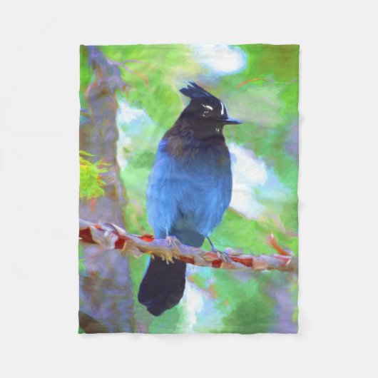 Couverture Polaire Steller's Jay Painting - Art original pour oiseaux (Devant)