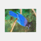 Couverture Polaire Steller's Jay Painting - Art original pour oiseaux (Devant (Horizontal))