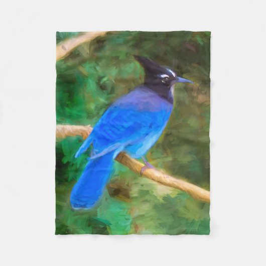 Couverture Polaire Steller's Jay Painting - Art original pour oiseaux (Devant)