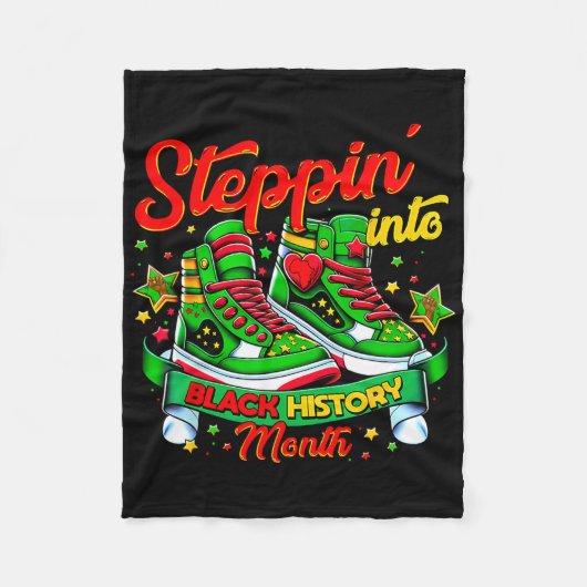 Couverture Polaire Steppin Into Black History Month Afro Black Sneake (Devant)
