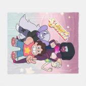 Couverture Polaire Steven Universe | Pose du groupe Crystal Gem (Devant (Horizontal))