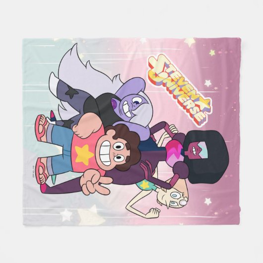 Couverture Polaire Steven Universe | Pose du groupe Crystal Gem (Devant (Horizontal))