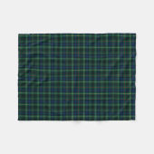 Couverture Polaire Stewart Clan Dark Green et Blue Hunter Tartan (Devant (Horizontal))