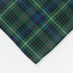 Couverture Polaire Stewart Clan Dark Green et Blue Hunter Tartan