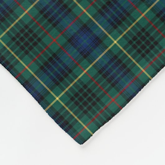 Couverture Polaire Stewart Clan Dark Green et Blue Hunter Tartan (Coin)