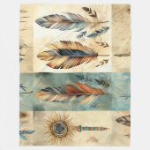 Couverture Polaire Stick de médecine des plumes tribales Aztec (Devant)