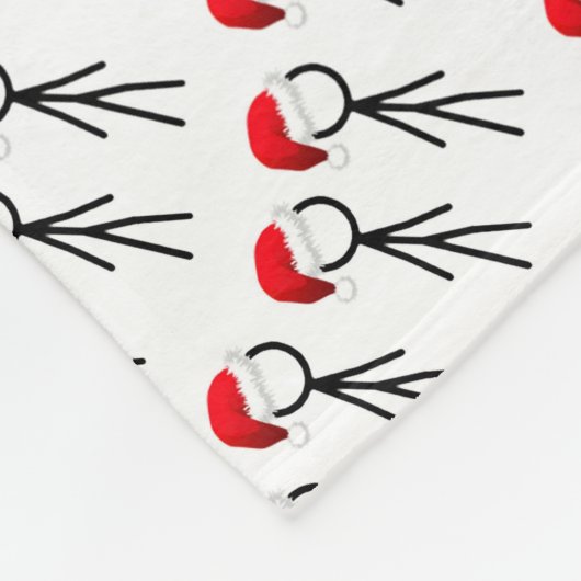 Couverture Polaire Stick Figure Père Noël Blanket (Coin)