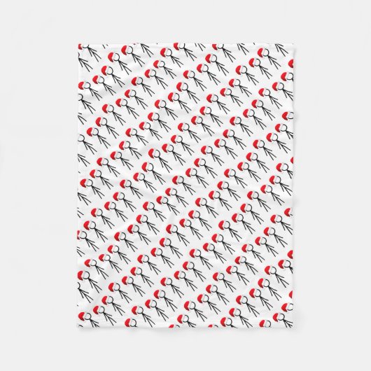 Couverture Polaire Stick Figure Père Noël Blanket (Devant)