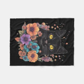 Couverture Polaire Sticker Art Chat Noir1 (Devant (Horizontal))