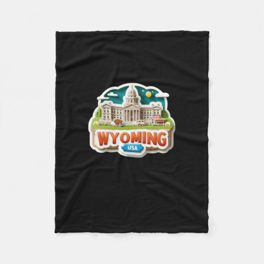 Couverture Polaire Sticker du Wyoming (Devant)
