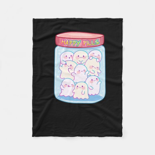 Couverture Polaire Sticker Ghosts Happy Pills (Devant)