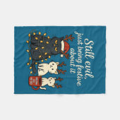 Couverture Polaire Still Evil, Just Being Festive About It Funny Cat  (Devant (Horizontal))