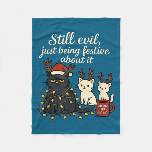 Couverture Polaire Still Evil, Just Being Festive About It Funny Cat  (Devant)