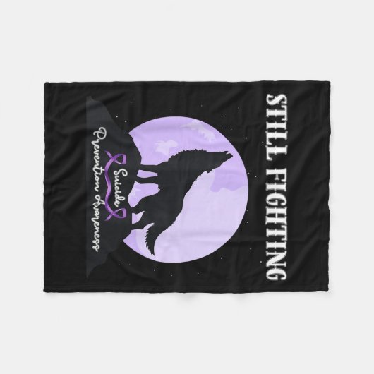 Couverture Polaire Still Fighting Suicide Prevention Awareness Wolf (Devant (Horizontal))