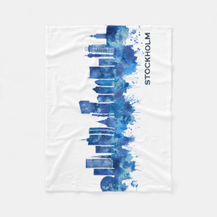 Couverture Polaire Stockholm Suède Skyline Blue