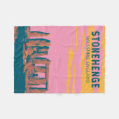 Couverture Polaire Stonehenge Art Retro Illustration (Devant (Horizontal))