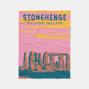 Couverture Polaire Stonehenge Art Retro Illustration