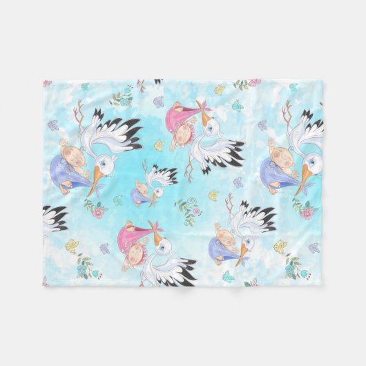 Couverture Polaire Stores rose et bleu (Devant (Horizontal))