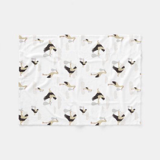 Couverture Polaire Stork Nouveau-né bébé garçon fille Motif (Devant (Horizontal))