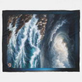 Couverture Polaire Storm By A Mediterranean Coast AI Art by Xendor7 (Devant (Horizontal))