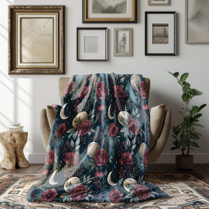 Couverture Polaire Stormy Burgundy Rose d'automne Dreamscape