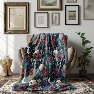 Couverture Polaire Stormy Burgundy Rose d'automne Dreamscape