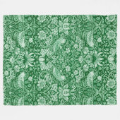 Couverture Polaire Strawberry Thief Green, William Morris (Devant (Horizontal))