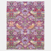 Couverture Polaire Strawberry Thief Red, William Morris (Devant)