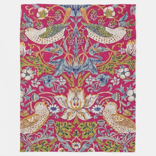 Couverture Polaire Strawberry Thief, William Morris (Devant)