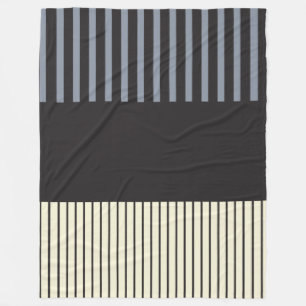 Couverture Polaire Stripes couleur - Noir, Gris et Crème