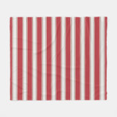Couverture Polaire Stripes de souris classiques rouge, blanc et mocha (Devant (Horizontal))